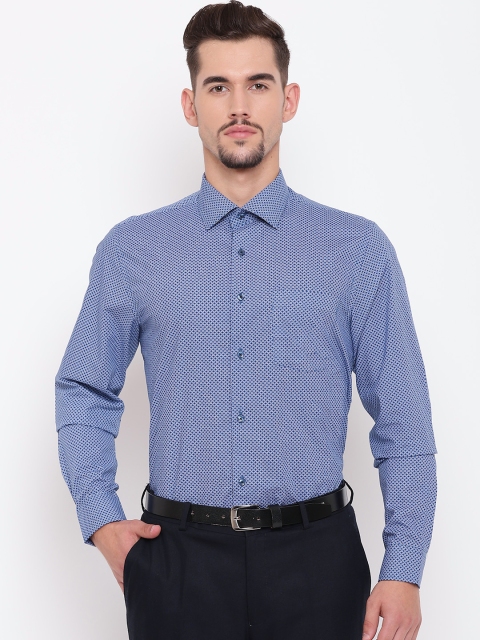 

Blackberrys Men Blue & White Slim Fit Printed Formal Shirt