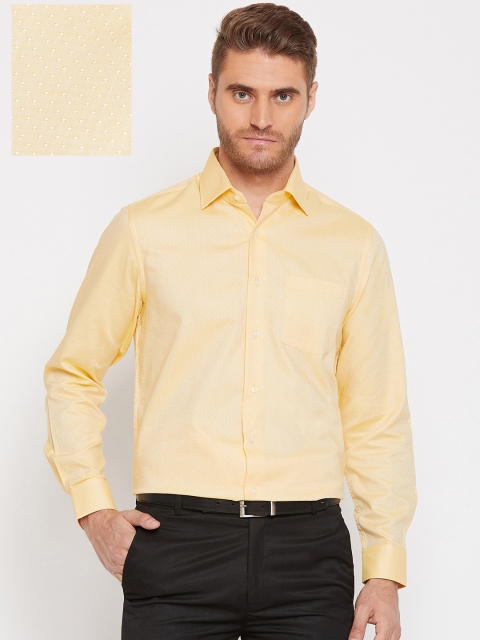

Blackberrys Men Yellow Smart Regular Fit Self Design Formal Shirt