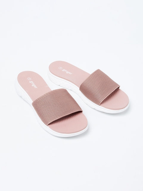 

Ginger by Lifestyle Women Pink Solid Sliders