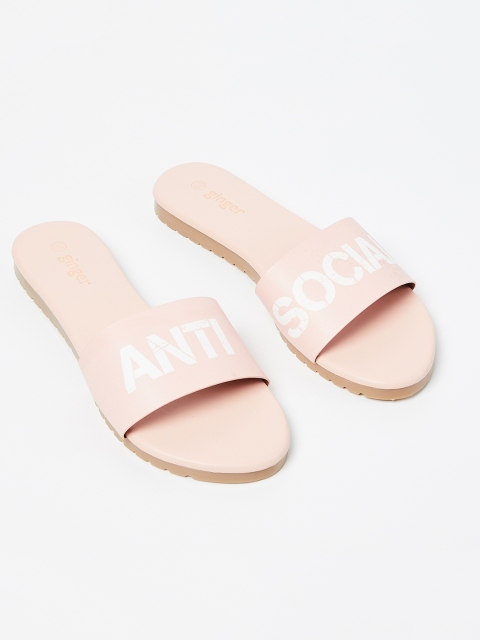 

Ginger by Lifestyle Women Pink Printed Sliders