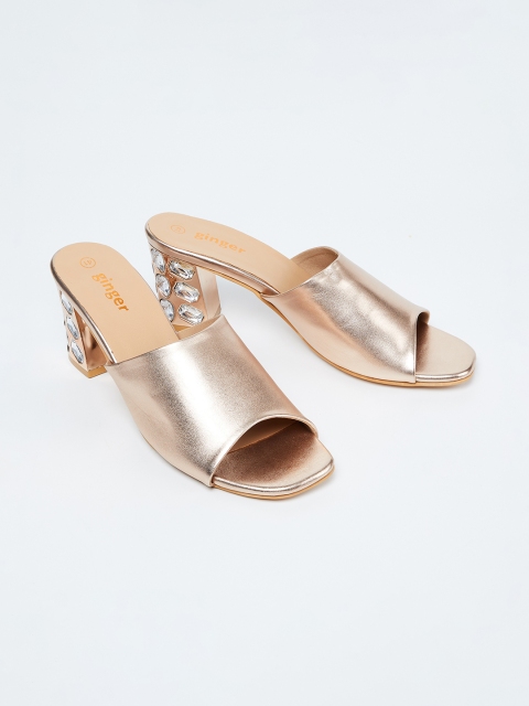 

Ginger by Lifestyle Women Champagne Solid Sandals