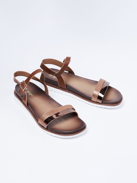 

Ginger by Lifestyle Women Brown & Rose Gold Toned Colourblocked Heels