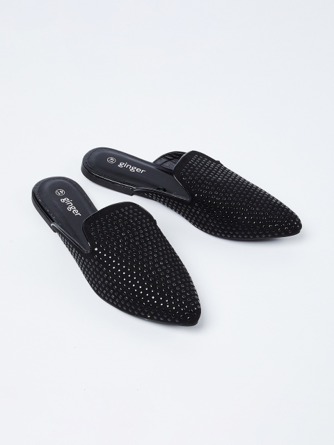 

Ginger by Lifestyle Women Black Textured Mules