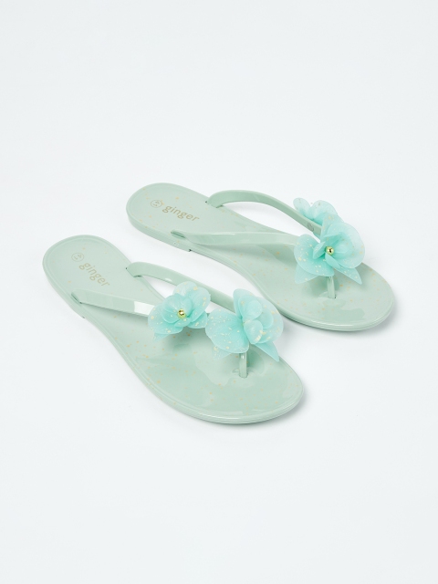 

Ginger by Lifestyle Women Blue Embellished Thong Flip-Flops