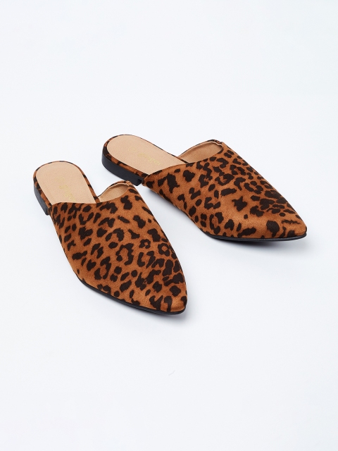 

Ginger by Lifestyle Women Camel Brown Animal Printed Mules