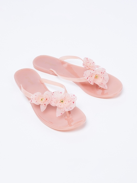 

Ginger by Lifestyle Women Pink Embellished Thong Flip-Flops