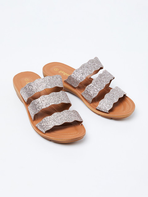 

Ginger by Lifestyle Women Champagne Embellished One Toe Flats