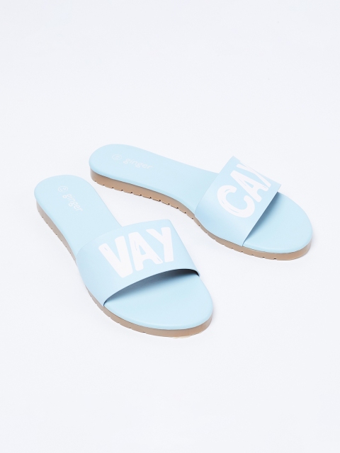 

Ginger by Lifestyle Women Blue Printed Sliders