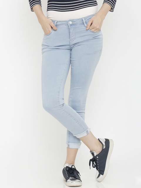 

Kraus Jeans Women K4050 Blue Skinny Fit Mid-Rise Clean Look Jeans