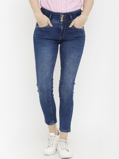 

Kraus Jeans Women K4086 Blue Super Skinny Fit Mid-Rise Clean Look Jeans