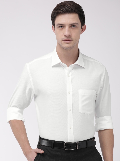 

Park Avenue Men White Slim Fit Self Design Formal Shirt