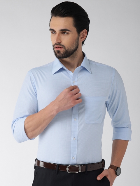 

Raymond Men Blue & White Slim Fit Self Design Formal Shirt
