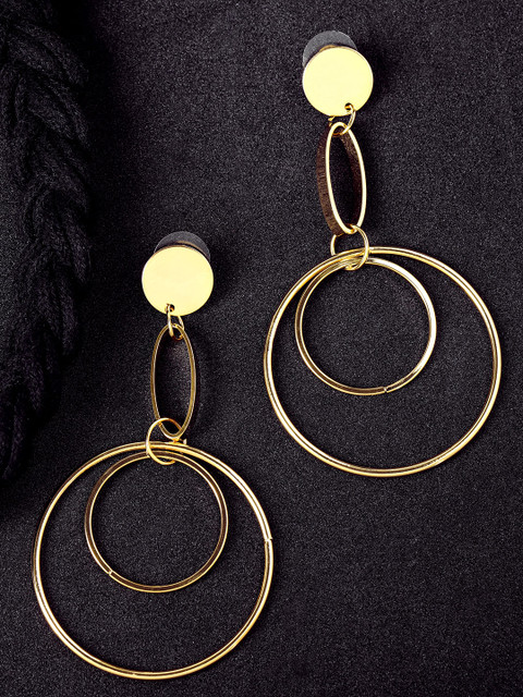 

Jewels Galaxy Gold-Plated Geometric Drop Earrings