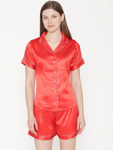 

Private Lives Women Red Solid Night suit NS0347Z