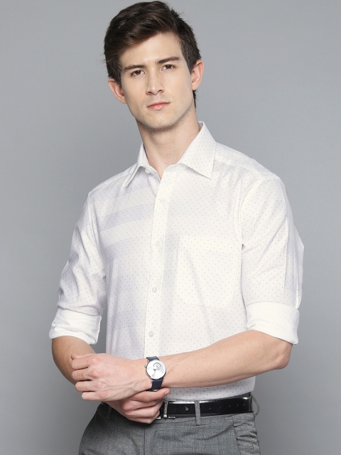 

Louis Philippe Men White & Black Regular Fit Printed Formal Shirt