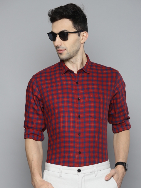 

Louis Philippe Sport Men Red & Blue Slim Fit Checked Smart Casual Shirt