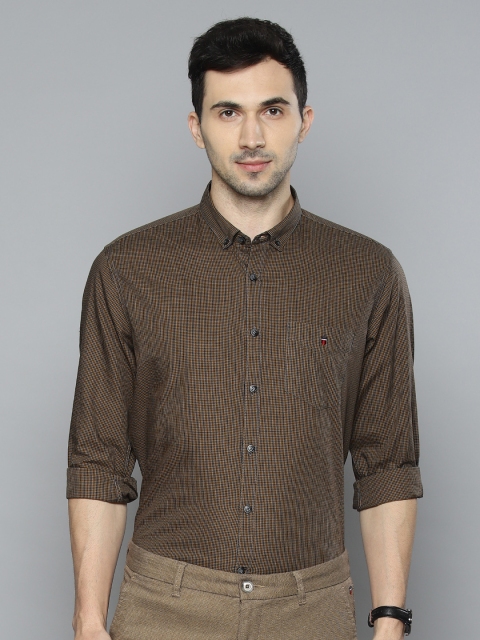 

Louis Philippe Sport Men Brown & Blue Slim Fit Checked Smart Casual Shirt