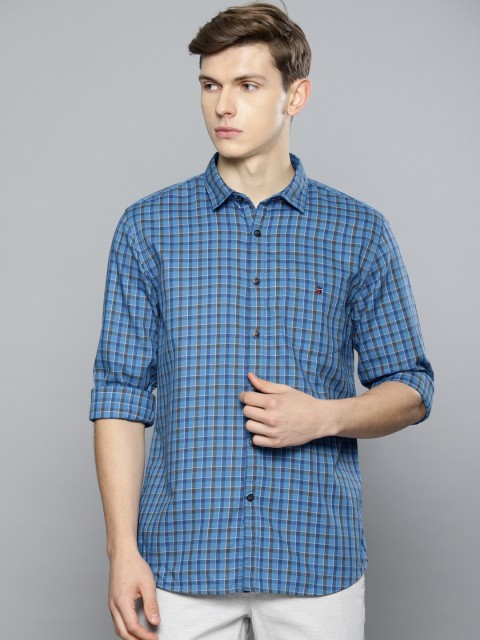 

Louis Philippe Sport Men Blue & Grey Checked Slim Fit Shirt