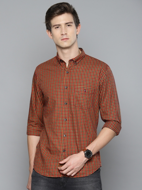 

Louis Philippe Sport Men Red & Blue Super Slim Fit Checked Casual Shirt