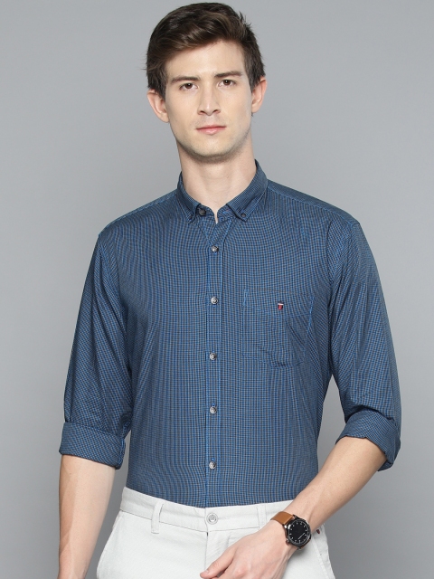 

Louis Philippe Sport Men Navy Blue & Grey Slim Fit Checked Smart Casual Shirt