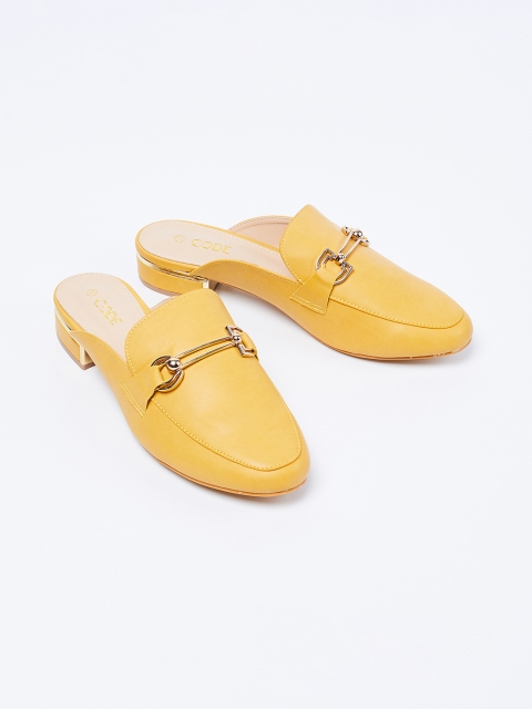 

CODE by Lifestyle Women Mustard Yellow Solid Mules