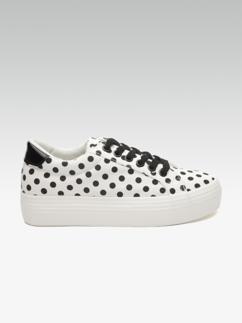 

DOROTHY PERKINS Women White & Black Printed Sneakers