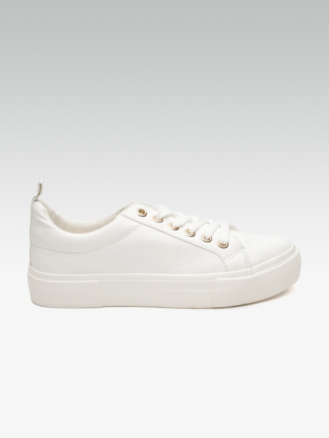 

DOROTHY PERKINS Women White Textured Sneakers