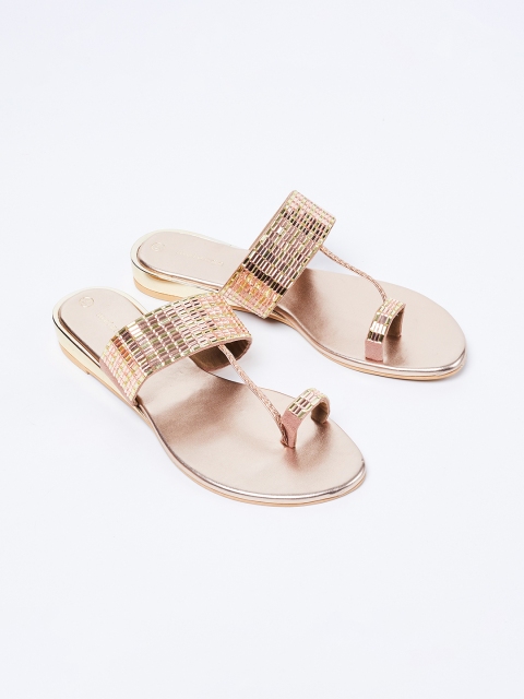 

Melange by Lifestyle Women Champagne Embellished One Toe Flats
