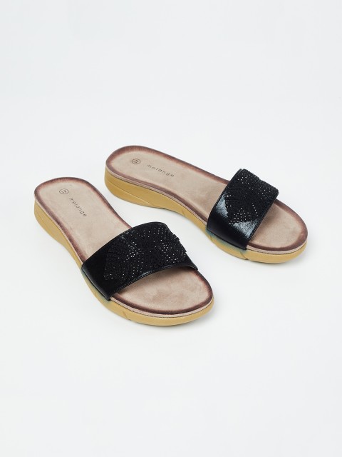 

Melange by Lifestyle Women Black Solid Open Toe Flats