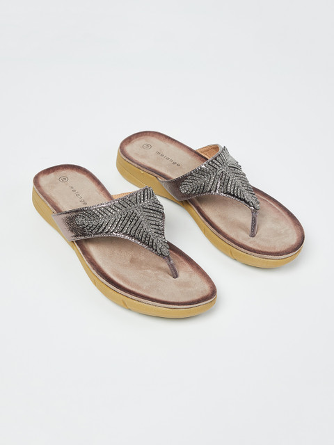 

Melange by Lifestyle Women Grey Solid Open Toe Flats