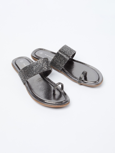 

Melange by Lifestyle Women Grey Embellished One Toe Flats