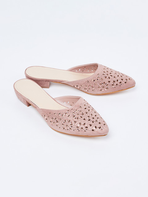 

Melange by Lifestyle Women Pink Textured Mules
