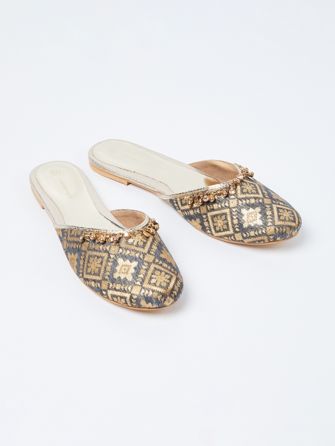 

Melange by Lifestyle Women Grey Woven Design Mules