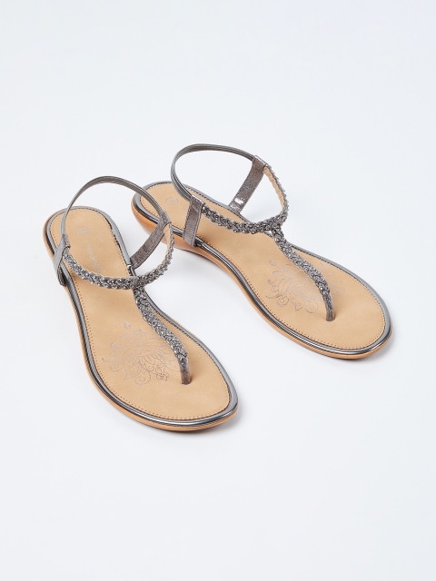 

Melange by Lifestyle Women Grey Solid T-Strap Flats