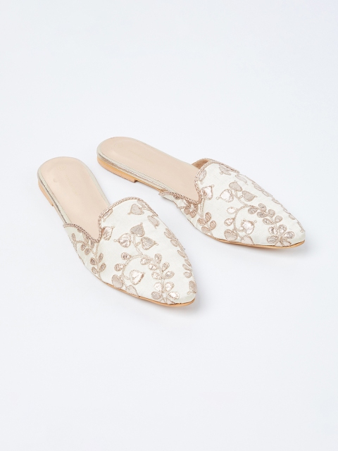 

Melange by Lifestyle Women Beige Woven Design Mules