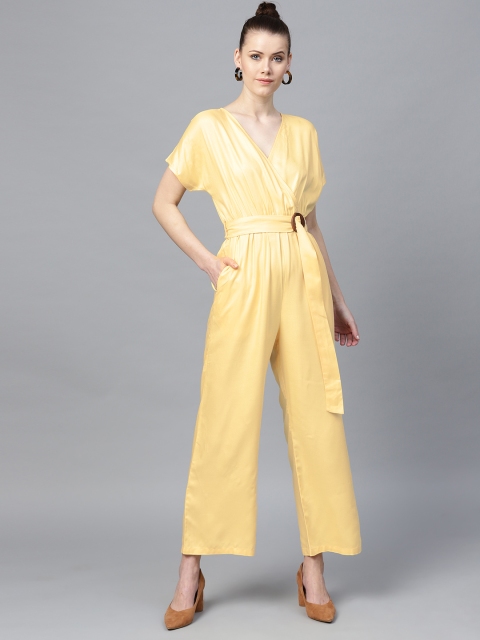 

Femella Yellow Solid Basic Jumpsuit