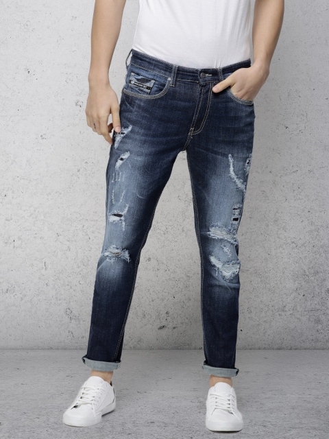 

Ecko Unltd Men Blue Tapered Fit Mid-Rise Highly Distressed Stretchable Jeans