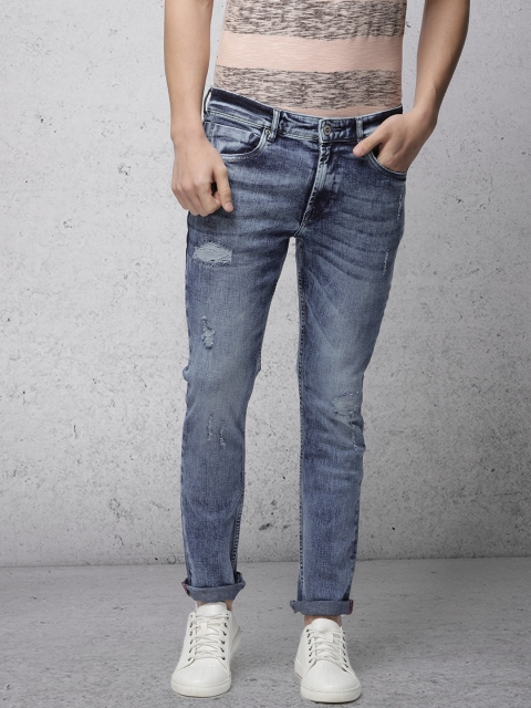 

Ecko Unltd Men Blue Slim Fit Mid-Rise Mildly Distressed Stretchable Jeans
