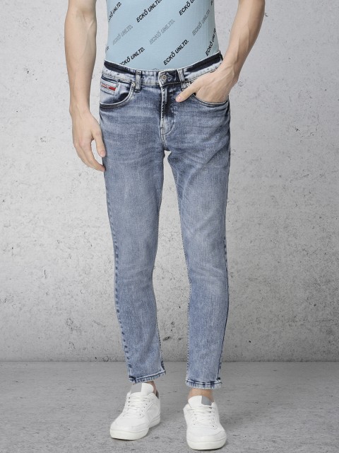 

Ecko Unltd Men Blue Slim Tapered Fit Mid-Rise Clean Look Stretchable Ankle Length Jeans