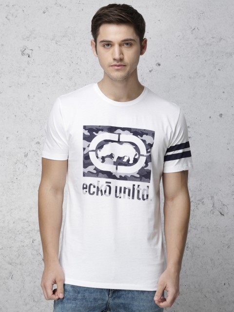 

Ecko Unltd Men White Printed Round Neck T-shirt