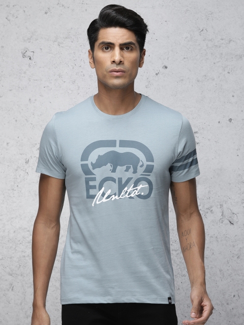 

Ecko Unltd Men Blue Printed Round Neck T-shirt