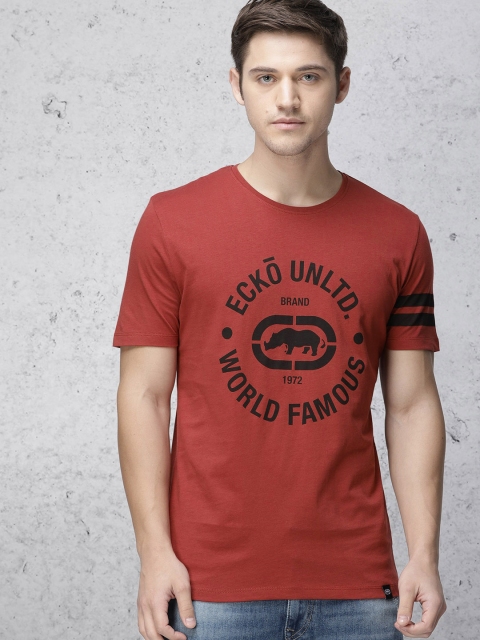 

Ecko Unltd Men Maroon Printed Round Neck T-shirt