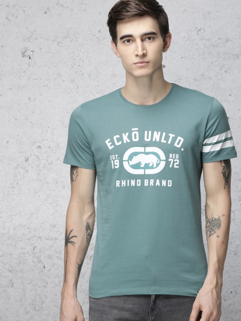 

Ecko Unltd Men Green Printed Round Neck T-shirt