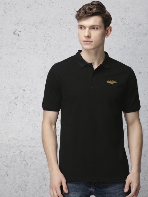 

Ecko Unltd Men Black Solid Polo Collar T-shirt