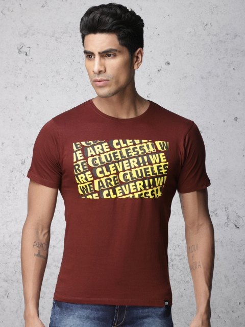 

Ecko Unltd Men Maroon Printed Round Neck T-shirt