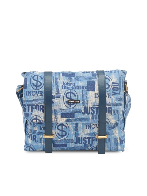 

Bags.R.us Unisex Blue Printed Messenger Bag
