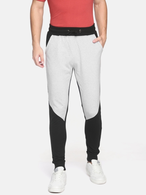 

ARISE Men White & Black Regular Fit Colourblocked Joggers