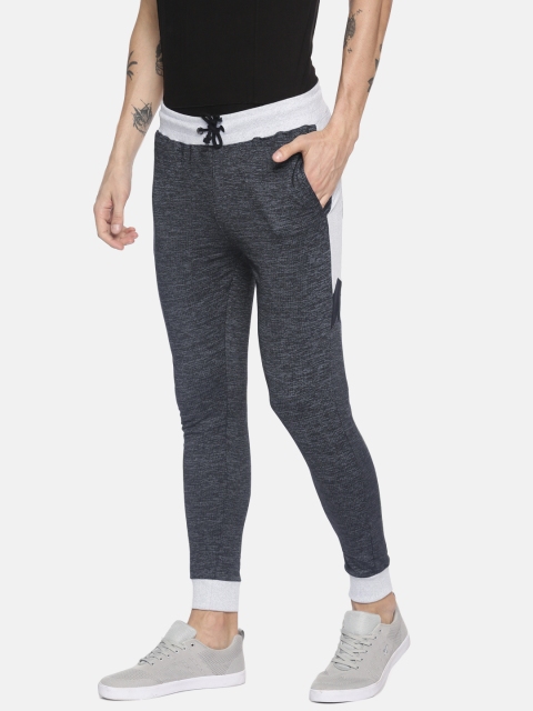 

ARISE Men Navy Blue & Grey Self Design Regular Fit Joggers