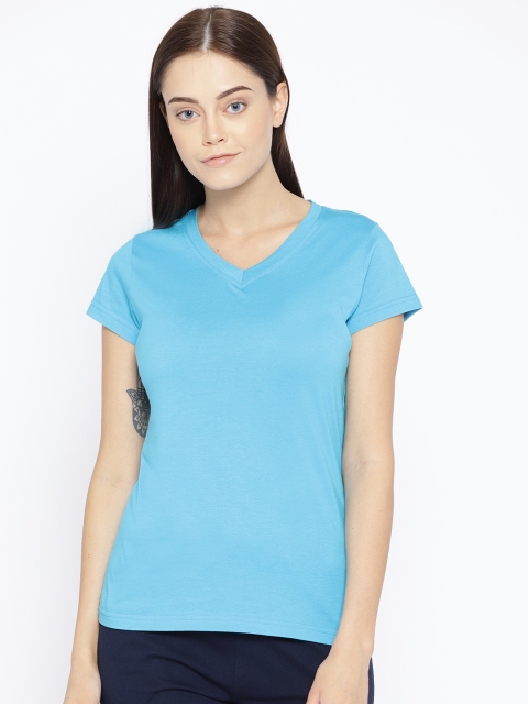 

Kanvin Blue Solid Lounge T-shirt MJKSS109B