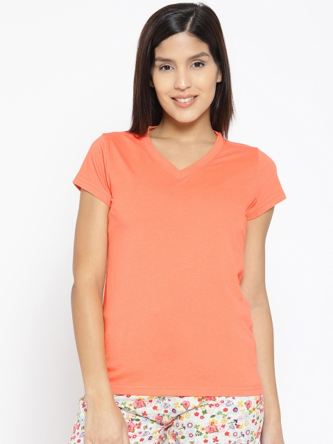 

Kanvin Orrange Solid Lounge T-shirt MJKSS109Y, Orange